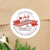 Retro Red Reindeer Christmas Custom Runder Aufkleber