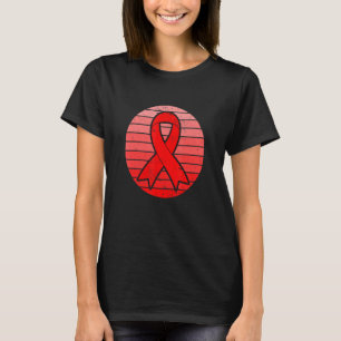 Retro Red Ribbon World Aids Day Awareness Counter T-Shirt