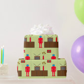 Retro Red Robot Geschenkpapier