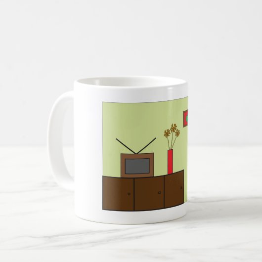 Retro Red Robot Kaffeetasse (Vorderseite Links)