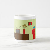 Retro Red Robot Kaffeetasse (Mittel)