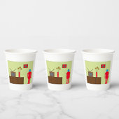 Retro Red Robot Pappbecher