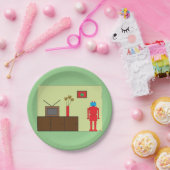 Retro Red Robot Pappteller (Party)