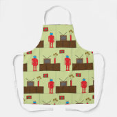 Retro Red Robot Schürze (Vorderseite)