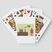 Retro Red Robot Spielkarten (Rückseite)