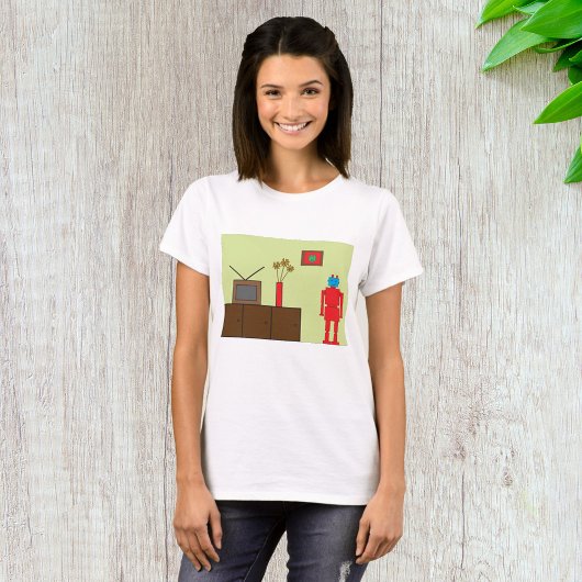 Retro Red Robot T-Shirt