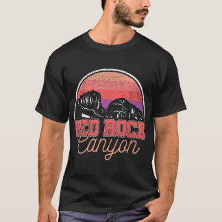 Retro Red Rock Canyon Nevada Zuhause Staat Souveni T-Shirt