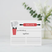 Retro Red Rolling Button Kitchen Tools Rezept Card (Stehend Vorderseite)
