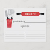 Retro Red Rolling Button Kitchen Tools Rezept Card (Vorderseite)