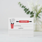 Retro Red Rolling Button Kitchen Tools Rezept Card Postkarte (Stehend Vorderseite)