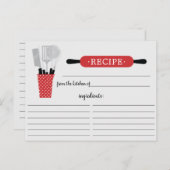 Retro Red Rolling Button Kitchen Tools Rezept Card Postkarte (Vorne/Hinten)