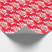 Retro Red Santa Claus Weihnachten Geschenkpapier (Ecke)