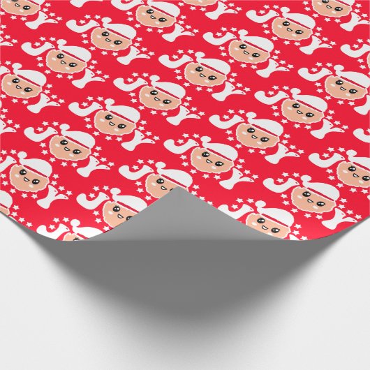 Retro Red Santa Claus Weihnachten Geschenkpapier (Ecke)