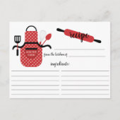 Retro Red Schürze Kitchen Tools Rezept Card Postkarte (Vorderseite)