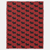 Retro Red Scottish Terrier Fleece Blanket (Vorderseite)