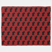 Retro Red Scottish Terrier Fleece Blanket (Vorderseite (Horizontal))
