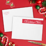 Retro Red Script Christmas Cheer Rücksendeadresse<br><div class="desc">Dieses elegante und festliche Retourenadressen-Label zeichnet sich durch einen klassischen weißen Hintergrund mit Retro-Rot-Schrift und Typografie aus. Der Gruß sagt "Weihnachtsjammer". Passen Sie es mit Ihrem eigenen Namen und Ihrer eigenen Adresse an.</div>