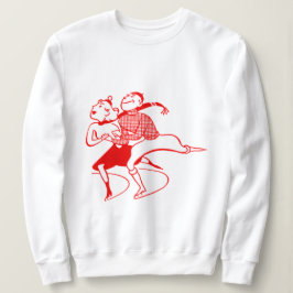 Retro Red Skaten Couple Sweatshirt