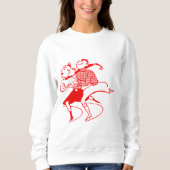 Retro Red Skaten Couple Sweatshirt (Vorderseite)