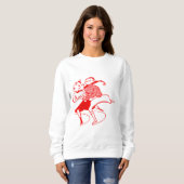 Retro Red Skaten Couple Sweatshirt (Vorne ganz)