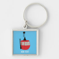 Retro Red Ski Gonola Lift Personalisiert blau