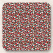 Retro Red Speckling Linoleum Muster Getränkeuntersetzer (Vorderseite)