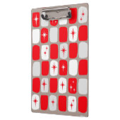 Retro Red Starbursts Clipboard Klemmbrett (Links)