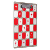 Retro Red Starbursts Clipboard Klemmbrett (Rechts)