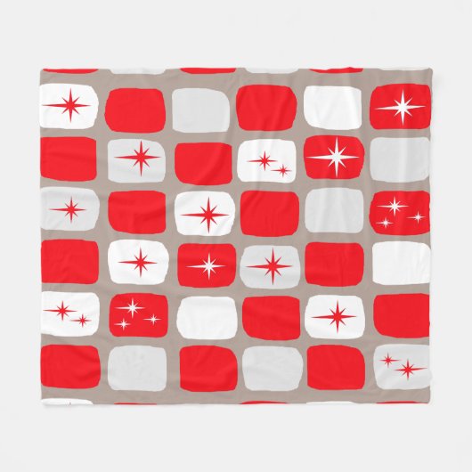 Retro Red Sternexplosionen Fleece Blanket (Vorderseite (Horizontal))