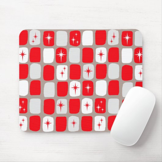 Retro Red Sternexplosionen Mousepad (Mit Mouse)