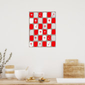 Retro Red Sternexplosionen Poster (Küche)