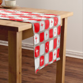 Retro Red Sternexplosionen Table Runner Kurzer Tischläufer (Beispiel)