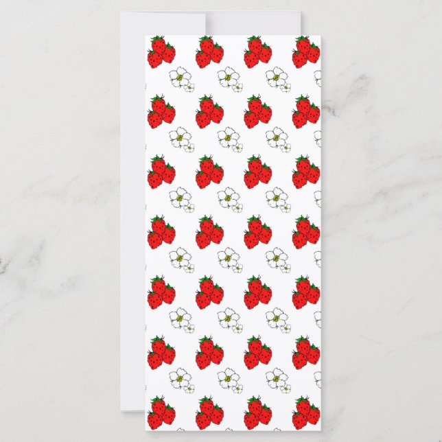 Retro Red Strawberry and Blume Pattern (Vorderseite)