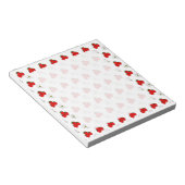 Retro Red Strawberry and Blume Pattern Notizblock (angewinkelt)
