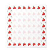 Retro Red Strawberry and Blume Pattern Notizblock (Vorderseite)