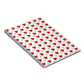 Retro Red Strawberry and Blume Pattern Notizblock (Rechte Seite)