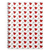 Retro Red Strawberry and Blume Pattern Notizblock (Vorderseite)