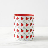 Retro Red Strawberry and Blume Pattern Tasse (Zentrum)