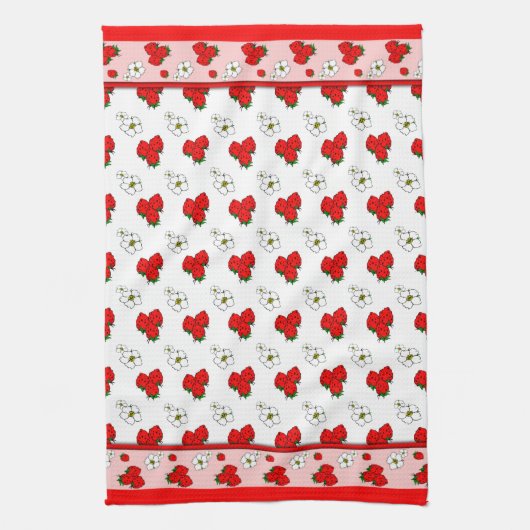 Retro Red Strawberry Patten Küchentuch (Vertikal)