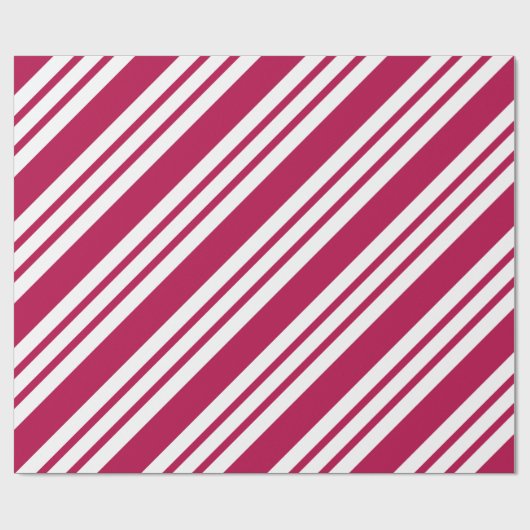 Retro Red Strip Weihnachtscreme Geschenkpapier (Flach)