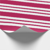 Retro Red Strip Weihnachtscreme Geschenkpapier (Ecke)