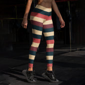 Retro Red Stripe Capri Leggings