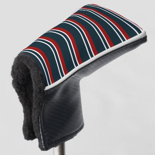 Retro Red Stripes Golf Headcover (3/4 Vorderseite)