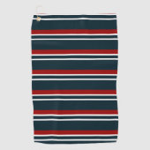 Retro Red Stripes Golfhandtuch (Vorderseite)