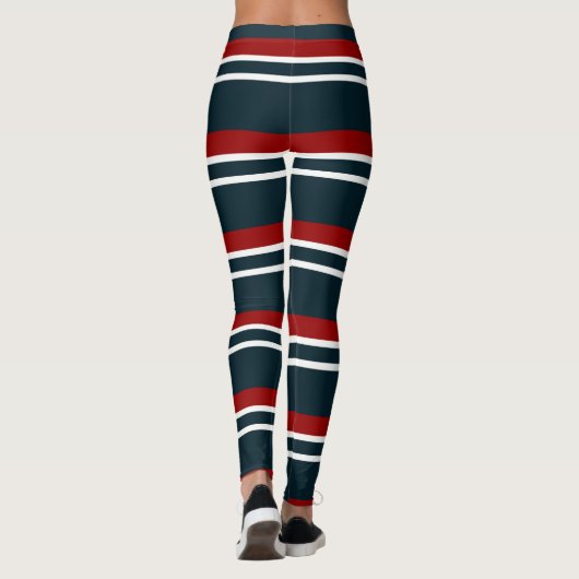 Retro Red Stripes Leggings (Rückseite)