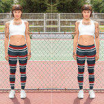 Retro Red Stripes Leggings<br><div class="desc">Retro Rot-Weiß Wiederholstreifen</div>