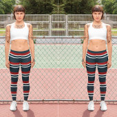 Retro Red Stripes Leggings