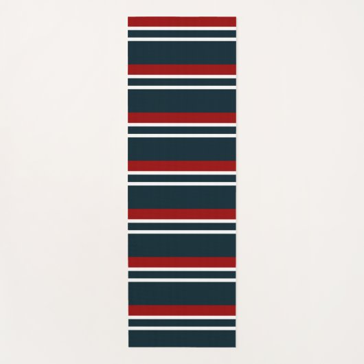Retro Red Stripes Yogamatte (Vorderseite)