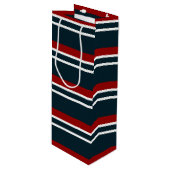Retro Red Tartan Stripe Geschenktüte Für Weinflaschen (Vorderseite Schrägansicht)