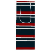Retro Red Tartan Stripe Geschenktüte Für Weinflaschen (Vorderseite)